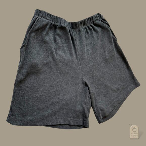 Lands’ End Sport Knit Shorts Gray Cotton Elastic Waist Men’s M 10-12 - Picture 2 of 6